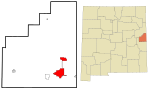 Curry County New Mexico Incorporated and Unincorporated areas Clovis Highlighted